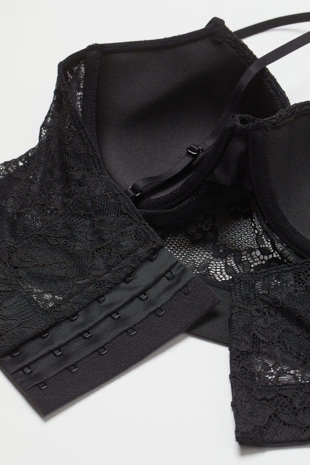 H&M Padded Bralette Black/lace