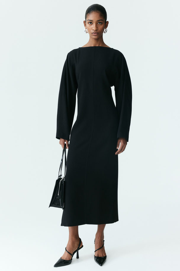 H&M Langes Kleid aus Wollmix Schwarz