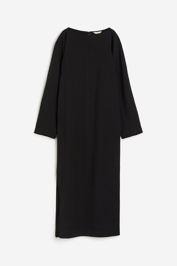 H&M Langes Kleid aus Wollmix Schwarz