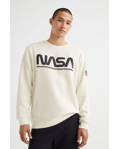 Sweatshirt mit Druck Naturweiß/NASA