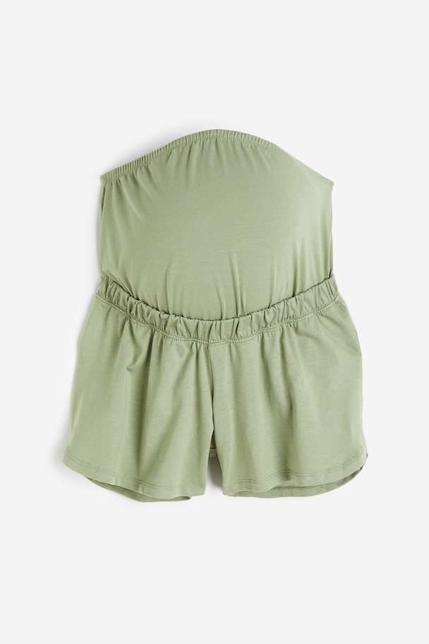 H&M Mama Shorts I Bomullstrikå Grön