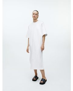 French Terry T-shirt Dress White