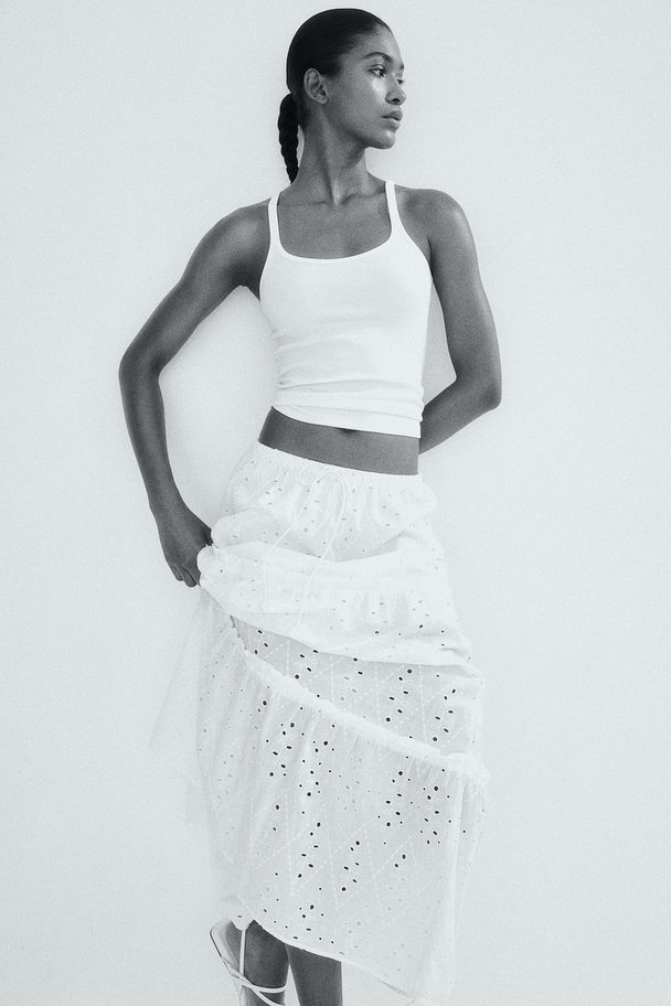 H&M Broderie Anglaise Skirt White