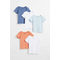 5-pack Cotton T-shirts Blue/orange/white
