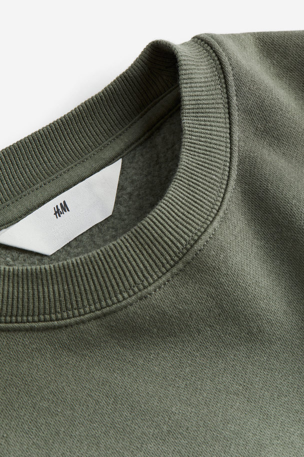 H&M Sweatshirt Khaki Green/tie-dye