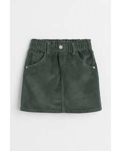 Paperbag-nederdel Mørkegrøn