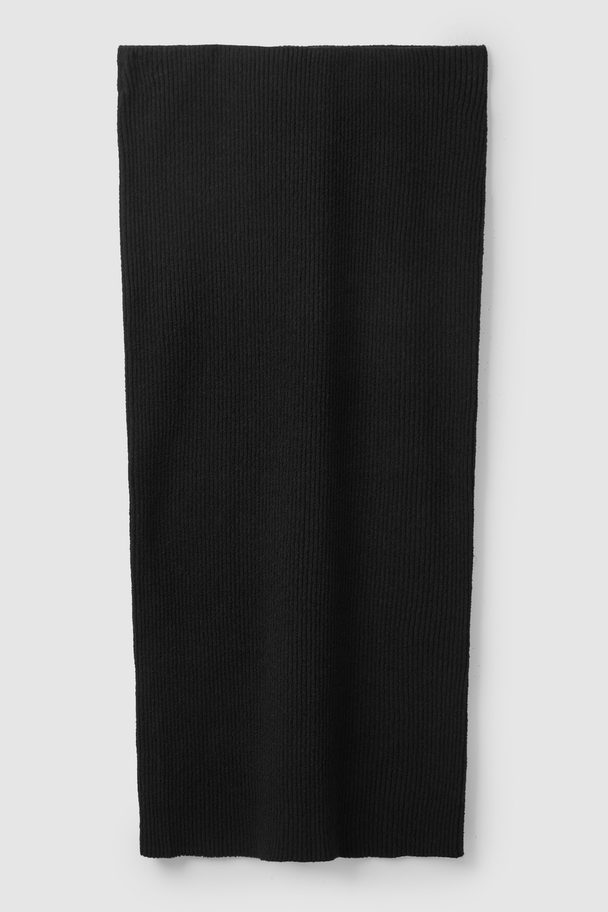 COS Ribbed Knitted Skirt Black
