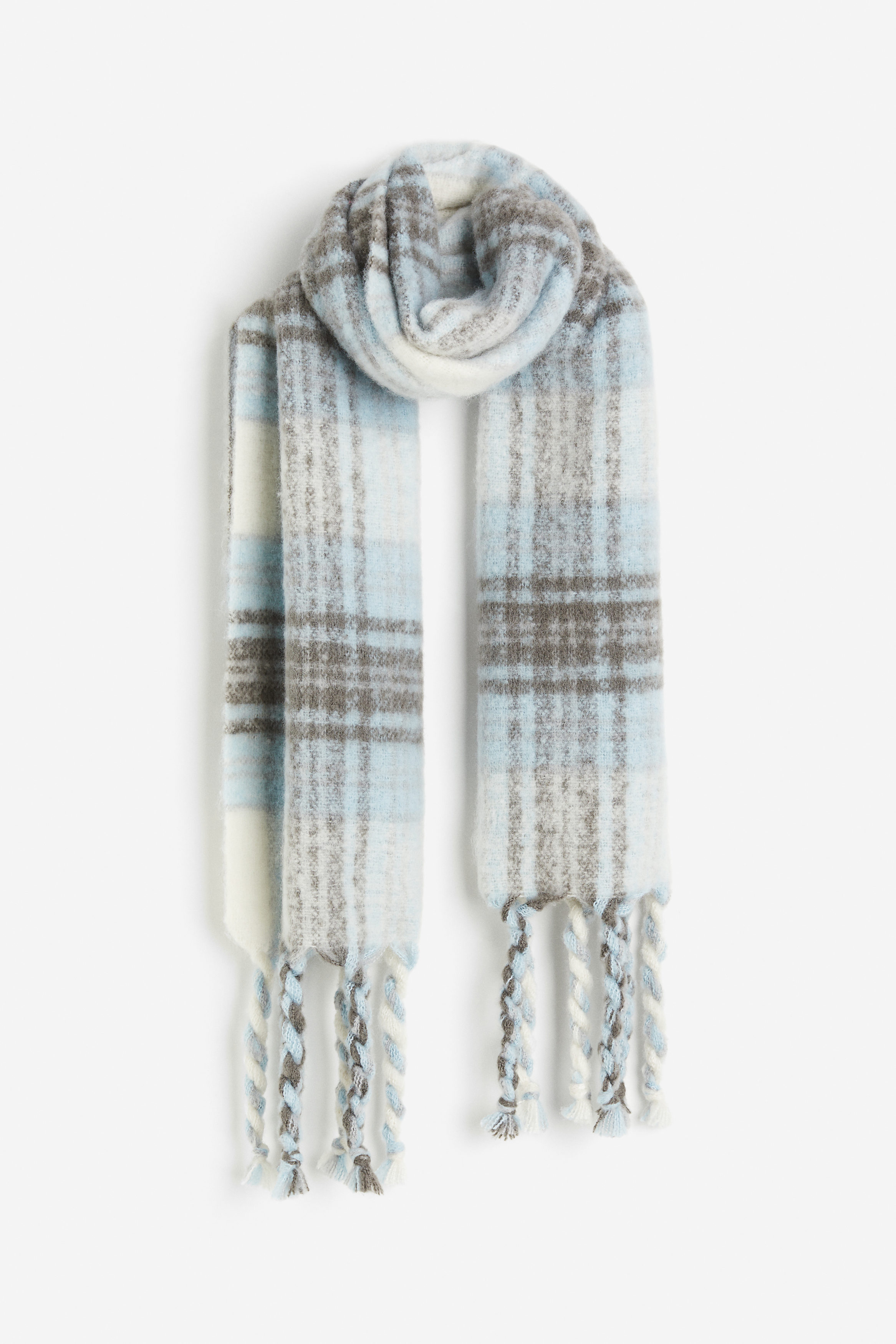 Billede af H&M Halstørklæde Lyseblå/ternet, Halstørklæder. Farve: Light blue/checked I størrelse Onesize