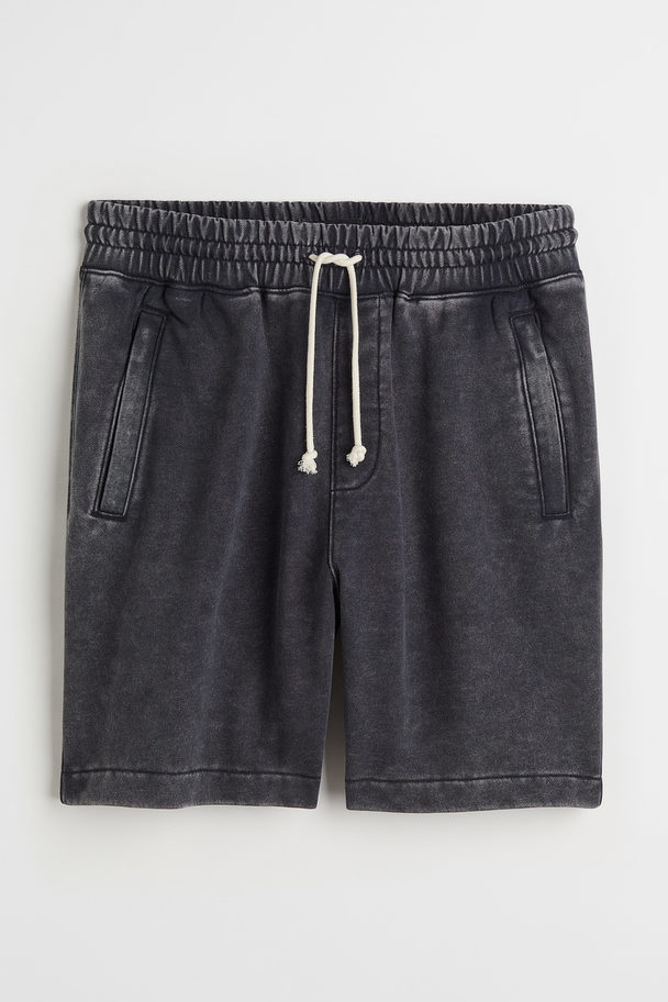 H&M Knielange Shorts Relaxed Fit Schwarz