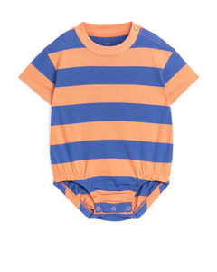 Short-sleeved Jersey Romper Blue/orange