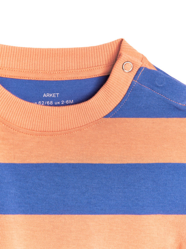 ARKET Kurzärmeliger Jersey-Strampler Blau/Orange