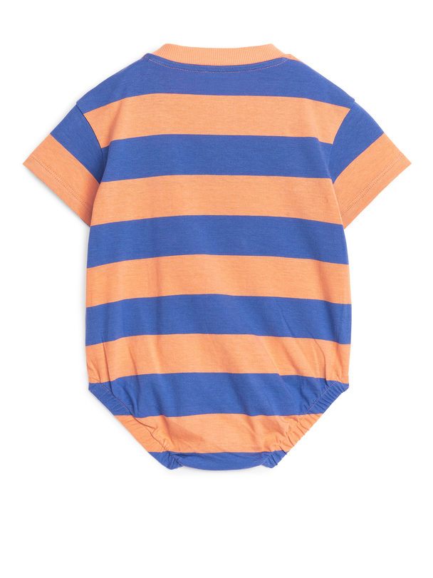 ARKET Kurzärmeliger Jersey-Strampler Blau/Orange