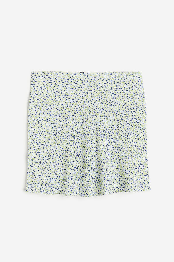 H&M Patterned A-line Skirt Green/blue Floral