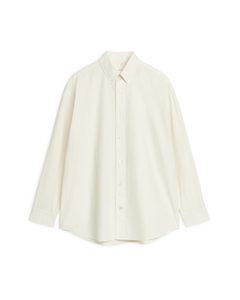 Oversized Poplinskjorta Off-white