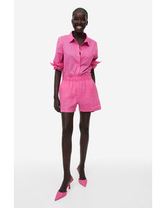 Linen Shorts Pink