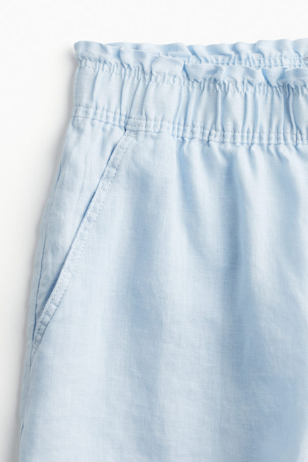 H&M Linen Shorts Light Blue