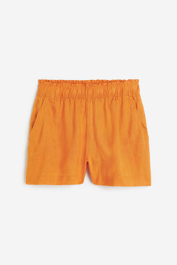 H&M Shorts I Hør Orange