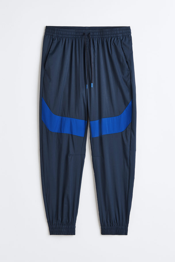 H&M Water-repellent Track Pants Dark Blue/bright Blue