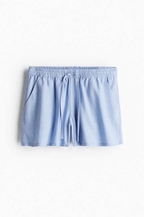 H&M Schlupfshorts aus Leinenmix Hellblau