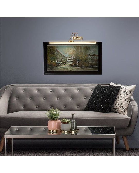 Homemania Homemania Pona Wall Lamp - Applique - For Frame, Bedroom, Office, Living Room - Gold Made Of Metal, 