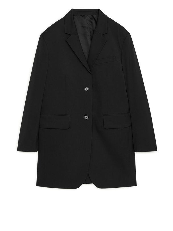 ARKET Wool Blend Blazer Coat Black