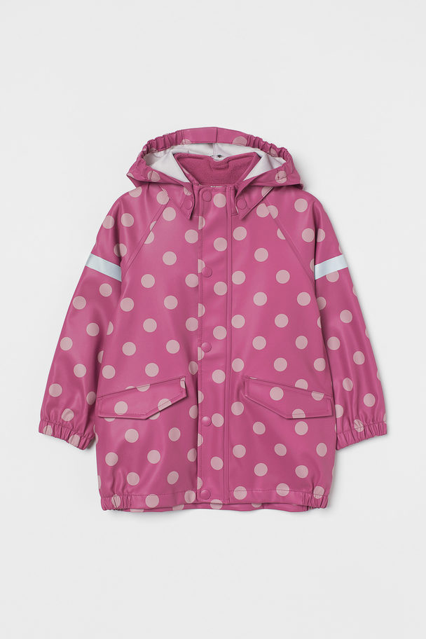 H&M Rain Jacket Dark Pink/spotted