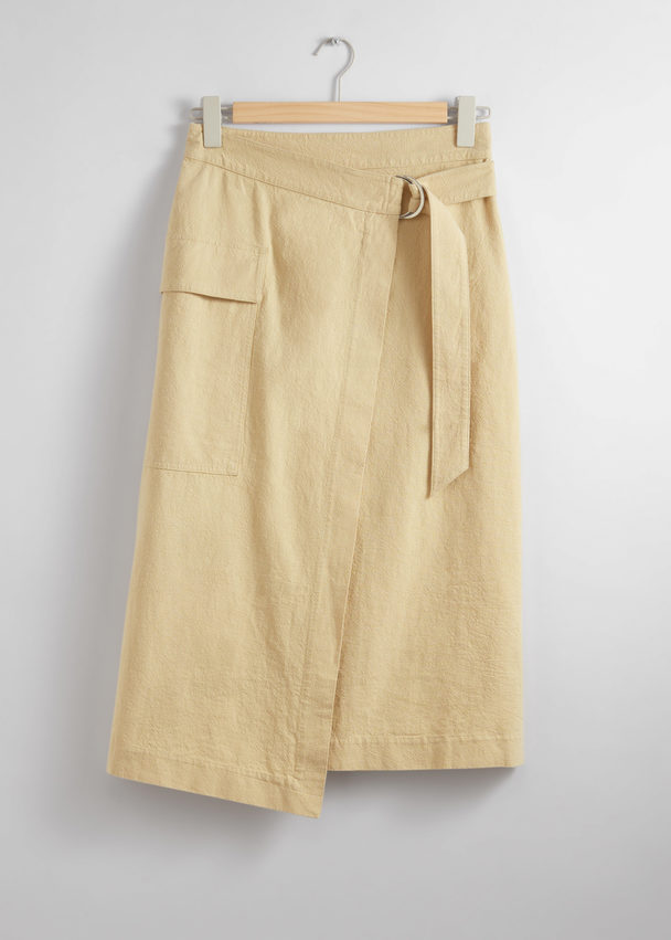 & Other Stories Midirok Met Asymmetrische Overslag Beige