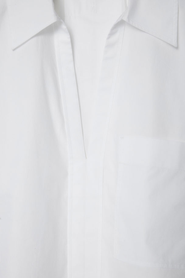 COS Open-collar Drawstring Blouse White