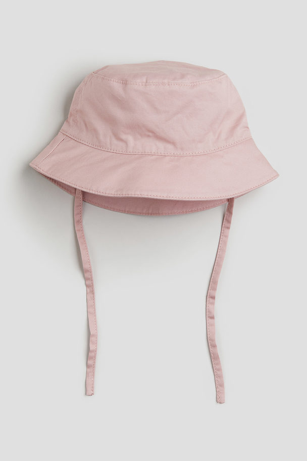 H&M Katoenen Buckethat Lichtroze