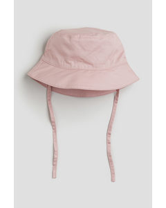 Bucket Hat aus Baumwolle Hellrosa