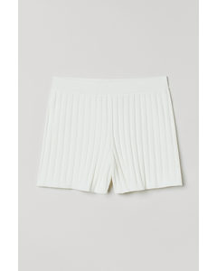 Ribbede Shorts Hvid