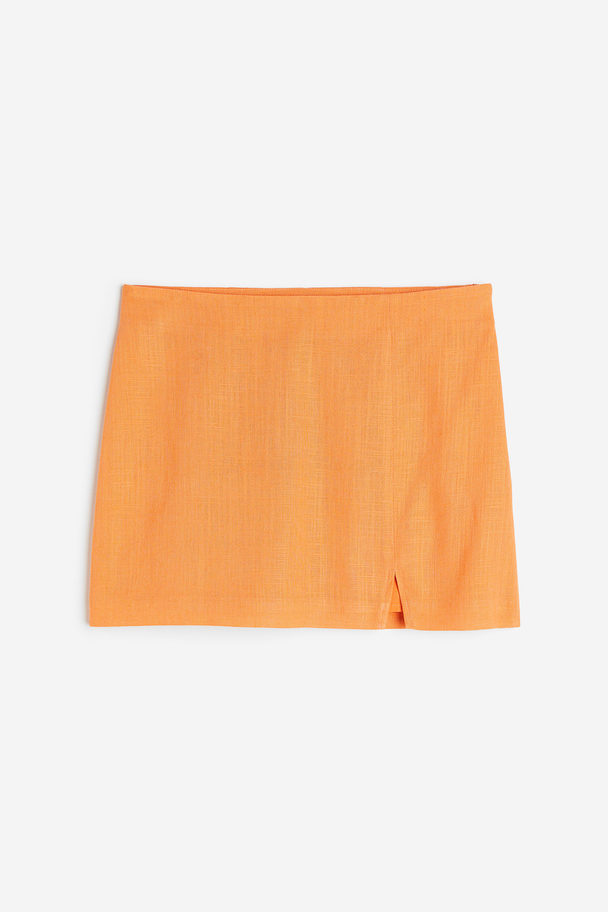 H&M Minirock aus Leinenmischung Orange