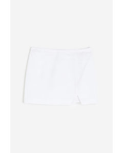 Linen-blend Mini Skirt White