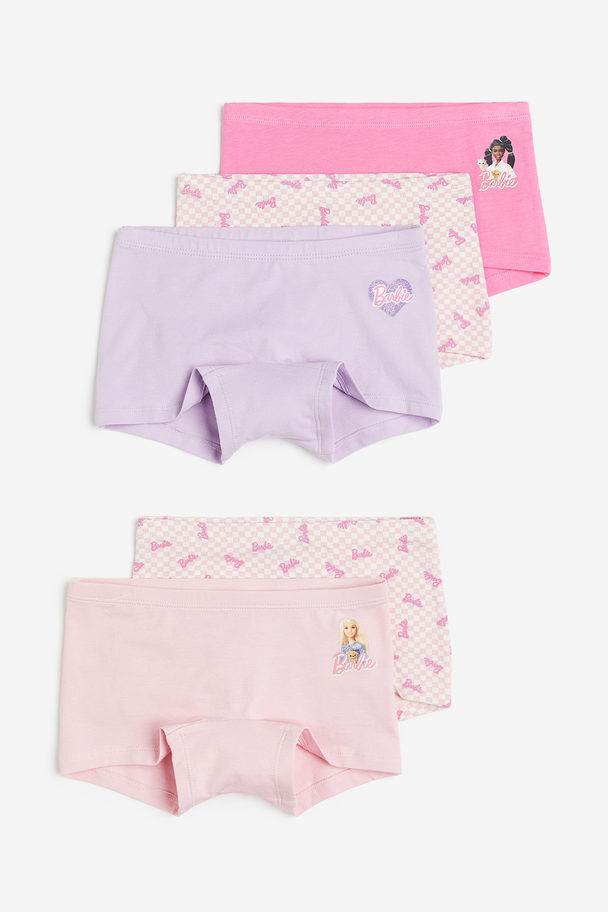 H&M 5-pack Cotton Boxer Briefs Light Pink/barbie
