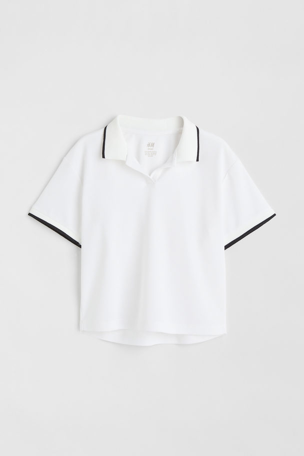 H&M Sportshirt aus Pikee Weiß