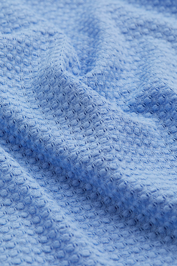 H&M Crochet-look Jersey Dress Blue