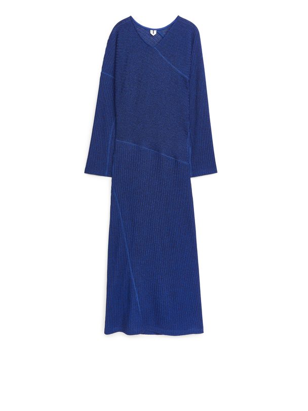 ARKET Rib Jersey Dress Dark Blue Melange