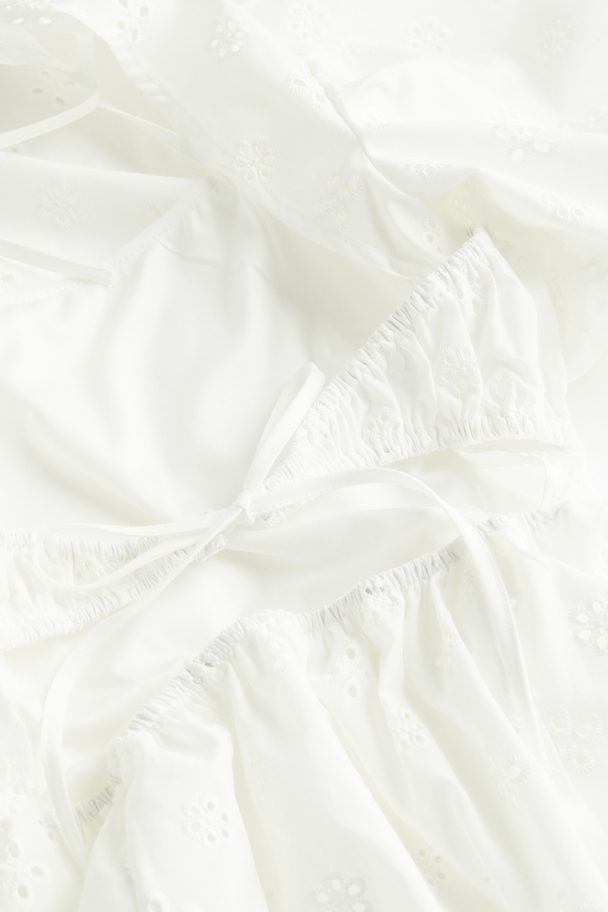 H&M Kleid mit Puffärmeln Weiß
