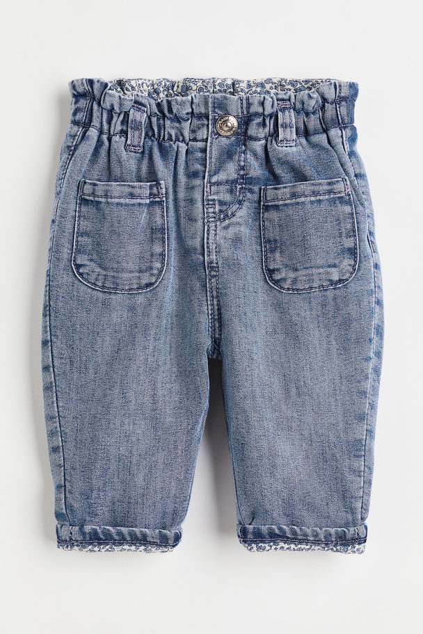 H&M Lined Cotton Jeans Light Denim Blue