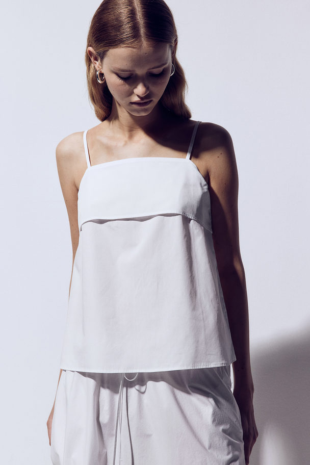 H&M A-line Strappy Top White