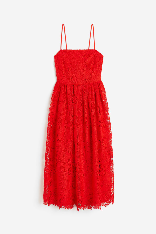 H&M Bandeau-kjole I Blonde Rød