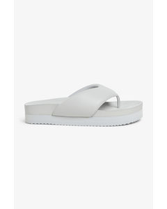 Padded Toe-post Grey Flatform Sandals Grey