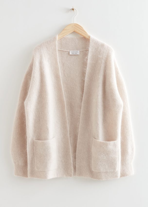 & Other Stories Oversized Buttonless Knit Cardigan Cream