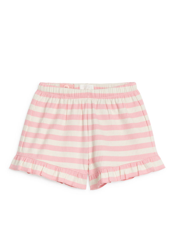 ARKET Short Met Ruches Wit/roze