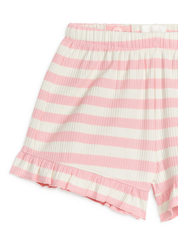 ARKET Frill Shorts White/pink