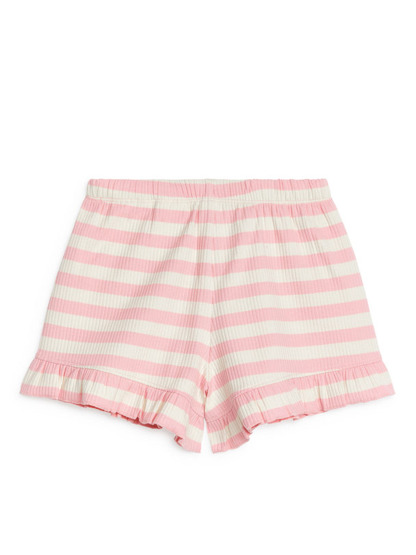 ARKET Short Met Ruches Wit/roze