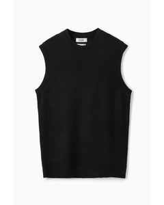 Slim-fit Pure Cashmere Vest Black