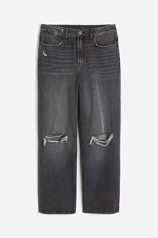 H&M Baggy Low Jeans Svart