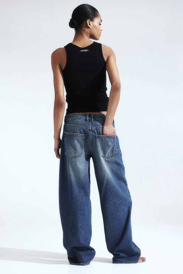 H&M Baggy Low Jeans Denimblau