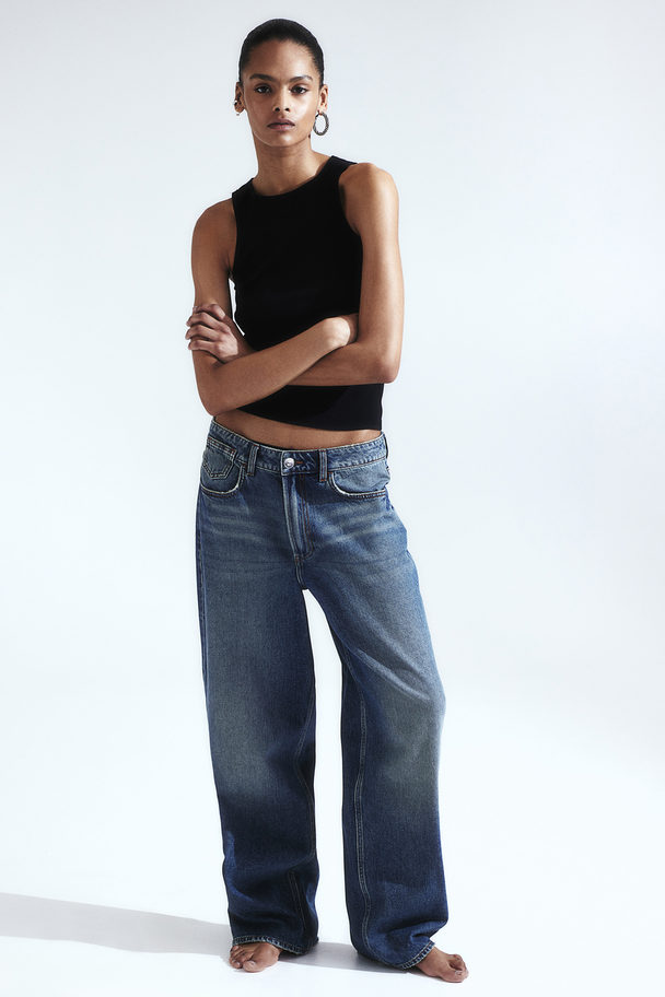 H&M Baggy Low Jeans Denimblau